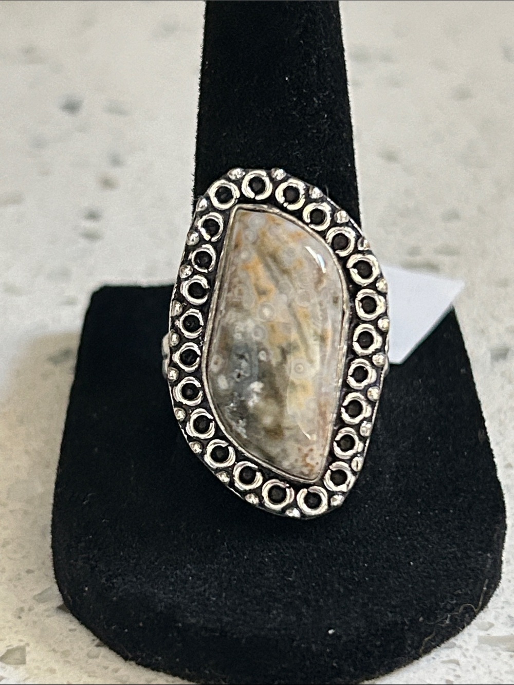 Ocean Jasper Gemstone Handmade Ring Size-9.50
